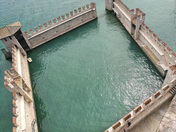 High angle view of pier over sirmione
