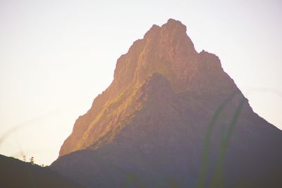 Scenic view of mountains against clear sky