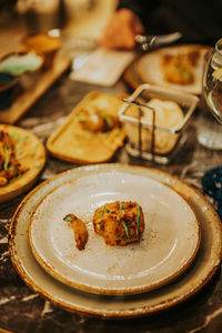 Close-up of food on table