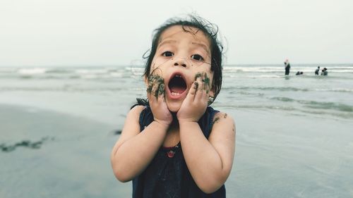 Portrait of girl on beach