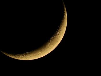 Close-up of moon over black background