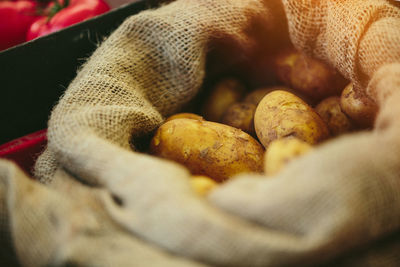 Fresh potatoes at farmers' market