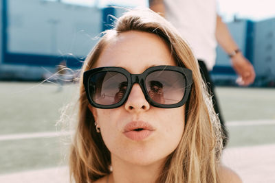 Close-up portrait of young woman