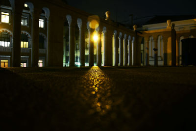 Surface level of illuminated building