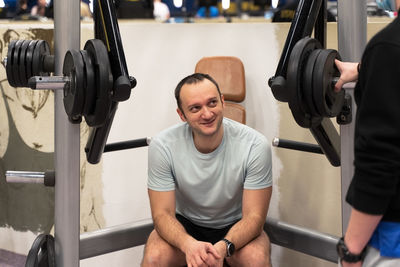 Young man in the gym