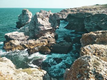 Rocks in sea