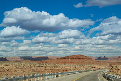 Panoramic view of country road against sky