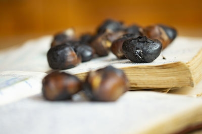 Close-up of roasted coffee beans