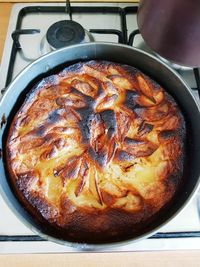 High angle view of bread in plate