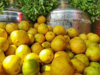 Close-up of fruits for sale at market stall