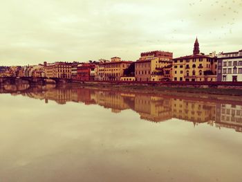 Reflection of buildings in city