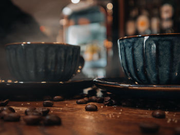 Close-up of coffee on table