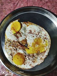 Directly above shot of breakfast served in plate