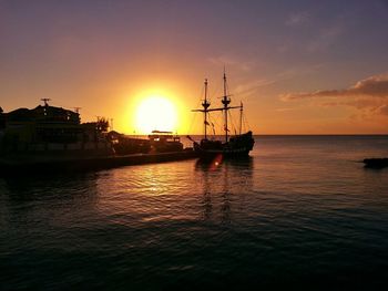 Scenic view of sea at sunset