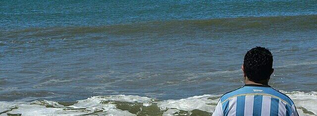 Woman standing on rocks