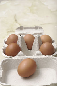 Close-up of eggs in container