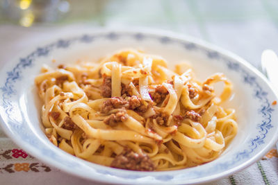 Close-up of meal served in bowl