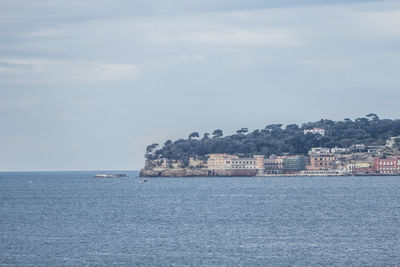 Landscape of posillipo with many colored houses