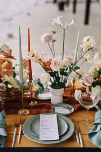 Place setting on table