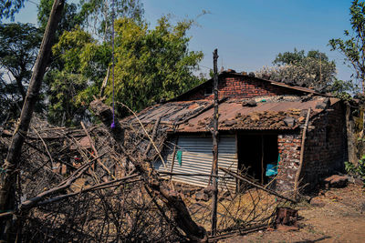 Exterior of old building against sky