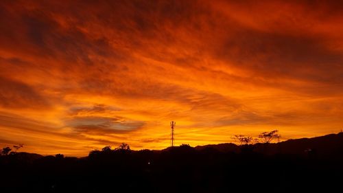 Silhouette of landscape at sunset