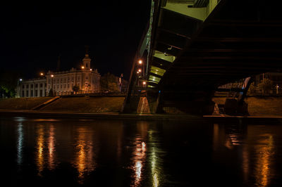 City lit up at night