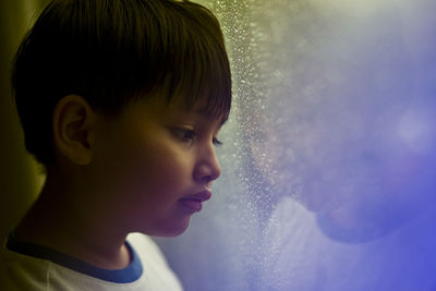 Close-up of boy in water