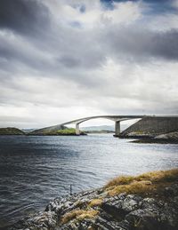 Bridge over river against sky