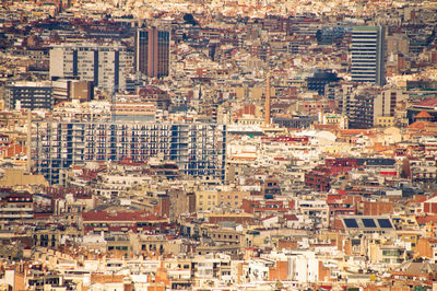 High angle view of buildings in city