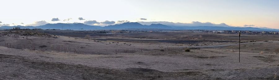 Scenic view of desert against sky