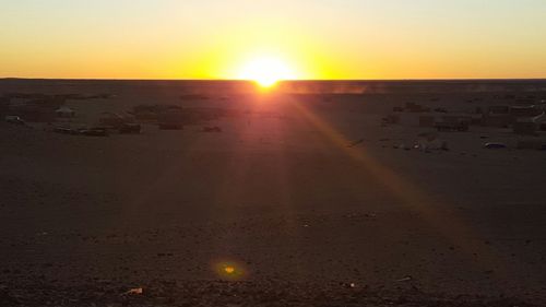 Scenic view of sunset over sea