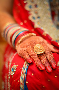 Close-up of woman wearing mask