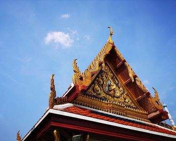 Low angle view of traditional building against sky