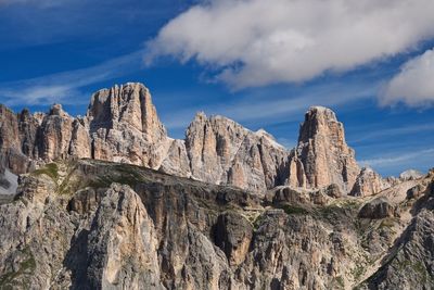 Scenic view of rocky mountains against sky