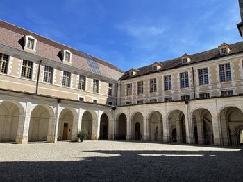 Low angle view of historic building against sky