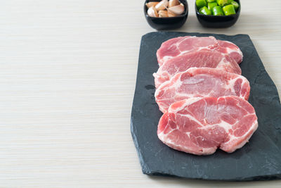 Close-up of food on table