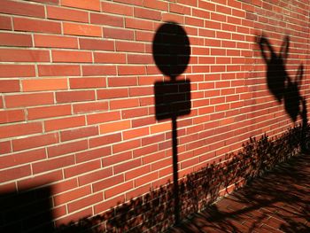 Shadow of brick wall