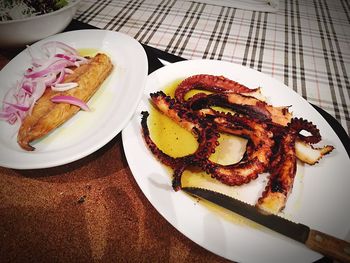 Close-up of served food