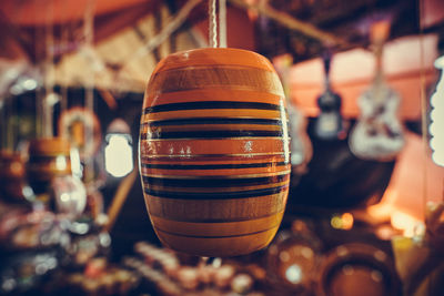 Close-up of beer glass