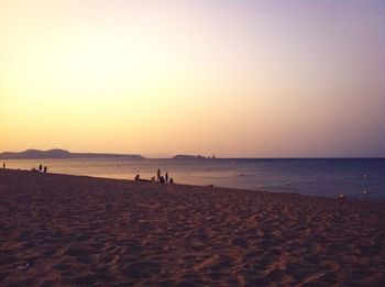 Scenic view of sea at sunset