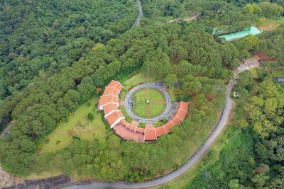 High angle view of trees on landscape