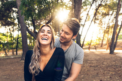 Young couple smiling