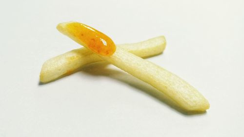 High angle view of fruit on white background