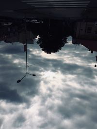 Reflection of clouds in sky