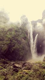 Scenic view of waterfall