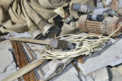 Close-up of stack of wood