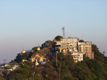 Cityscape against clear sky