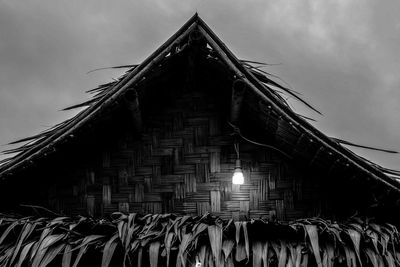 Low angle view of roof against sky