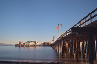 View of pier over calm sea