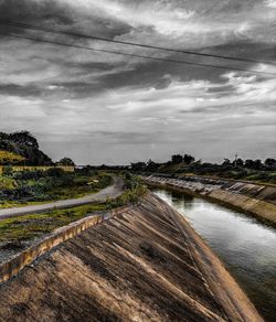Scenic view of land against sky